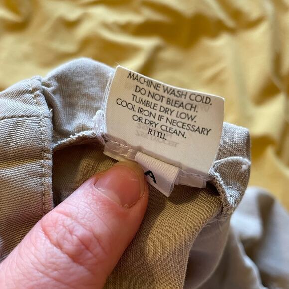 Eileen Fisher Linen Blend Light Weight Wide Leg Low Rise Beige Boho Pants Size12 - Picture 11 of 13